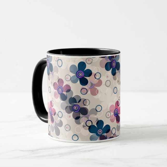Abstrakte Kinder niedlich Cartoon Blume Blumenstra Tasse (Vorderseite Links)