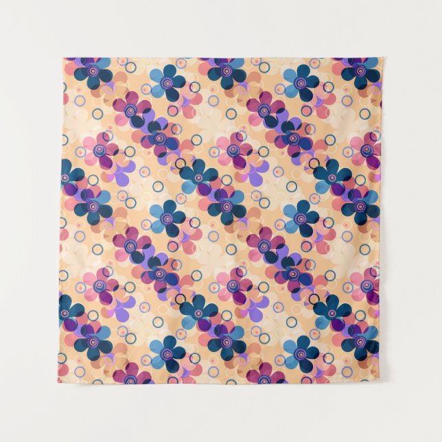 Abstrakte Kinder niedlich Cartoon Blume Blumenstra Wandteppich (Vorderseite)