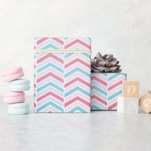 Abstrakte Kirsche und blaues verblasstes Zickzack Geschenkpapier