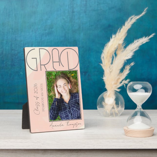 Abstrakte Klasse 2025 Keepake Graduate Foto Fotoplatte (Seite)