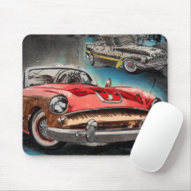 Abstrakte Klassik Cars Mouse Pad der 50er Jahre