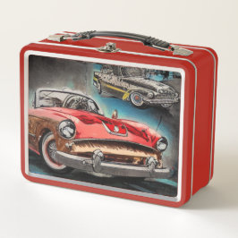 Abstrakte klassische Autos - 1950er-Jahre - Metal  Metall Brotdose