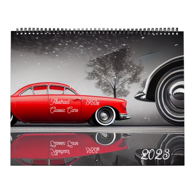 Abstrakte klassische Autos der 50er Jahre Kalender (Titelbild)