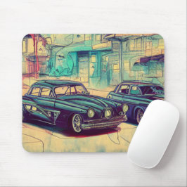 Abstrakte klassische Autos der 50er Jahre Mousepad