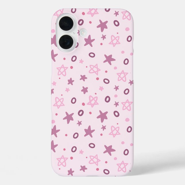 Abstrakte, kleine rosa Sterne und Kreise Gemustert Case-Mate iPhone Hülle (Rückseite)