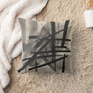 Abstrakte Kohlenskizzen fette Gestaltlinien Kissen