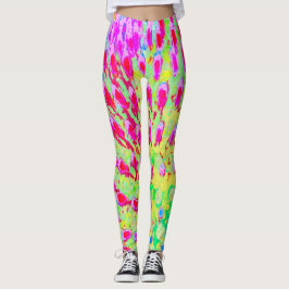 Abstrakte Kone-Blume mit mehrfarbigem Regenbogen Leggings