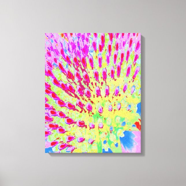 Abstrakte Kone-Blume mit mehrfarbigem Regenbogen Leinwanddruck (Vorderseite)