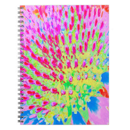 Abstrakte Kone-Blume mit mehrfarbigem Regenbogen Notizblock