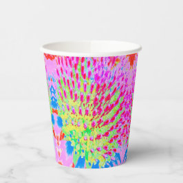 Abstrakte Kone-Blume mit mehrfarbigem Regenbogen Pappbecher