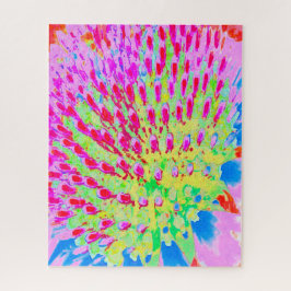 Abstrakte Kone-Blume mit mehrfarbigem Regenbogen Puzzle