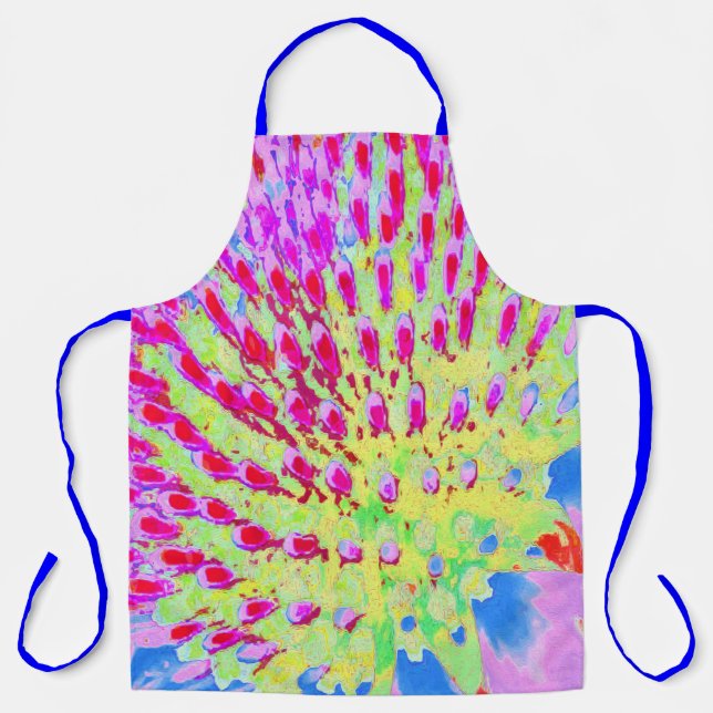 Abstrakte Kone-Blume mit mehrfarbigem Regenbogen Schürze (Vorderseite)