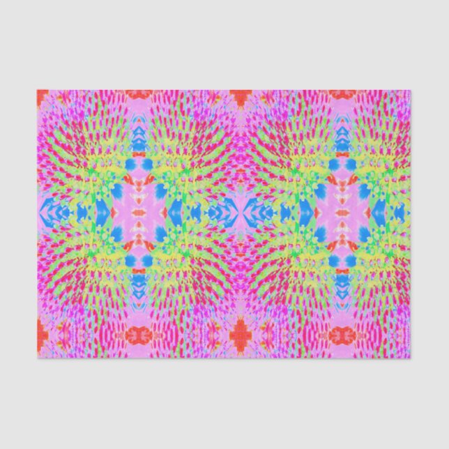 Abstrakte Kone-Blume mit mehrfarbigem Regenbogen Seidenpapier (Vorderseite)