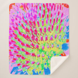 Abstrakte Kone-Blume mit mehrfarbigem Regenbogen Sherpadecke