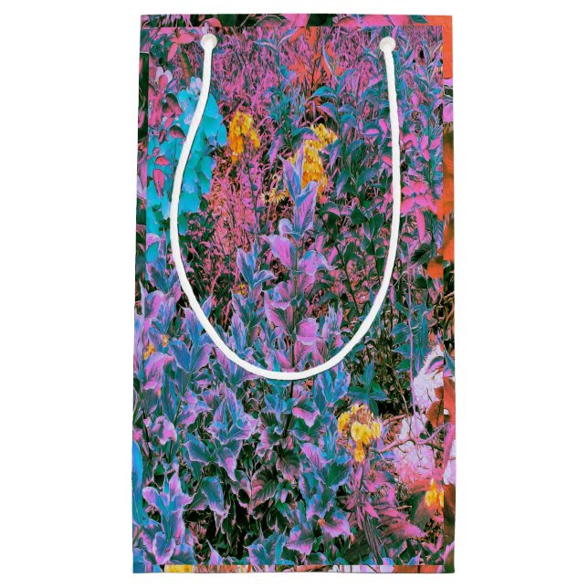 Abstrakte Korallen, rosa Grüne und Aqua Garden Fol Kleine Geschenktüte (Vorderseite)