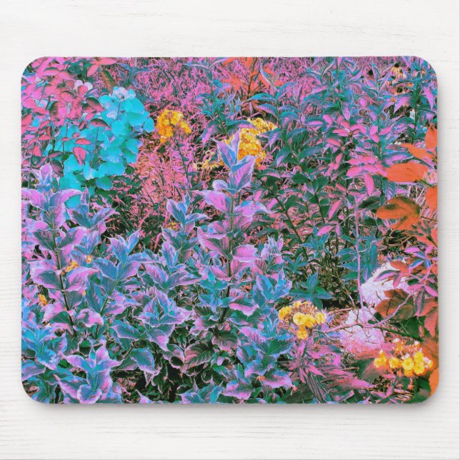 Abstrakte Korallen, rosa Grüne und Aqua Garden Fol Mousepad (Vorne)