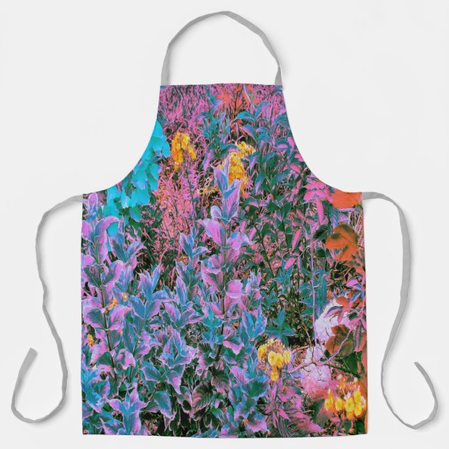 Abstrakte Korallen, rosa Grüne und Aqua Garden Fol Schürze (Vorderseite)