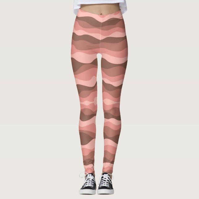 Abstrakte Korallenwellen Leggings (Vorderseite)