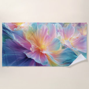 Abstrakte kosmische Blumeneruption in Pastellfarbe Strandtuch