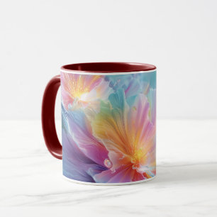 Abstrakte kosmische Blumenexplosion in Pastell Tasse