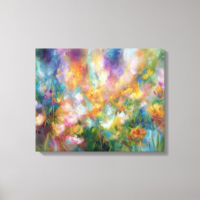 Abstrakte kosmische Blumenexplosion in Pastellfarb Leinwanddruck (Vorderseite)