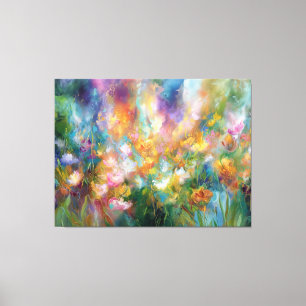 Abstrakte kosmische Blumenexplosion in Pastellfarb Leinwanddruck