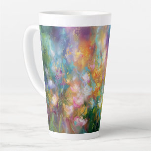 Abstrakte kosmische Blumenexplosion in Pastellfarb Milchtasse