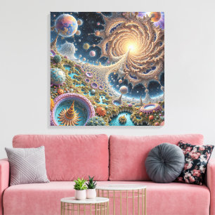 Abstrakte kosmische Harmonie mit Mandalenenergie Leinwanddruck
