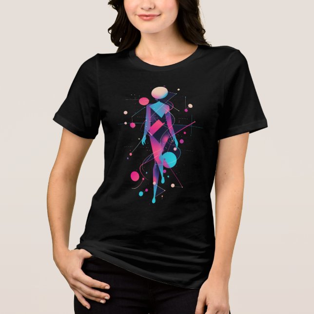 Abstrakte kosmische Silhouette Tri-Blend Shirt (Vorderseite)