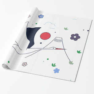 Abstrakte Kranichvogel-Illustration Geschenkpapier