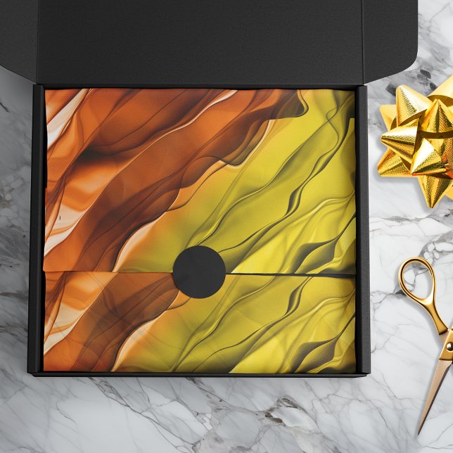 Abstrakte Krawatte Färben orangefarbene Gelbfahrze Seidenpapier (Von Creator hochgeladen)