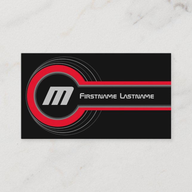 Abstrakte Kreise graurote Farbtöne in elegantem Sc Visitenkarte (Vorderseite)