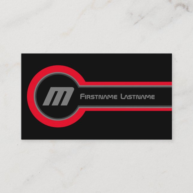 Abstrakte Kreise graurote Farbtöne in elegantem Sc Visitenkarte (Vorderseite)