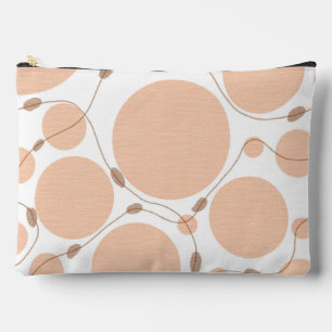Abstrakte Kreise in Peach und Tan Zubehörtasche