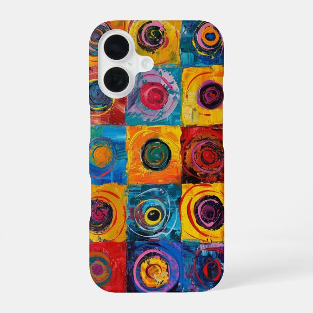 Abstrakte Kreise iPhone 16 Hülle (Rückseite)