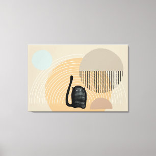 Abstrakte Kreise Katze 8 Canvas Print Leinwanddruck