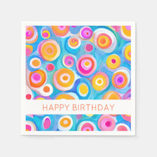 Abstrakte Kreise Kunst glücklich am GEBURTSTAG far Serviette
