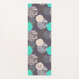 Abstrakte Kreise Muster für Yogmatte in Monogramm Yogamatte