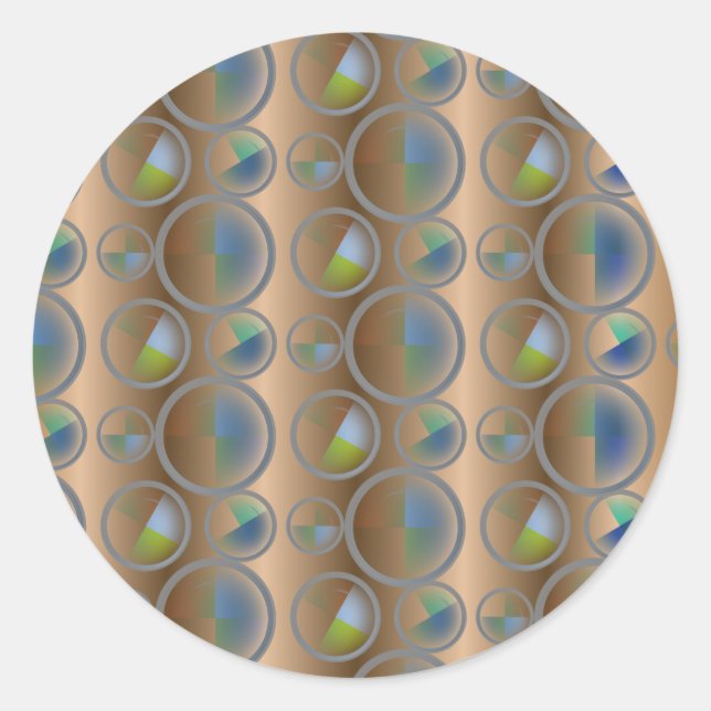 Abstrakte Kreise Runder Aufkleber (Vorderseite)