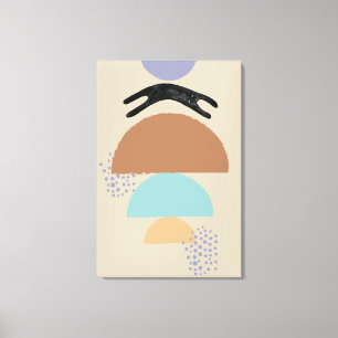 Abstrakte Kreise schwarze Katze 1 Canvas Print Leinwanddruck