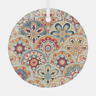 Abstrakte Kreise: Trendige farbige Tapete Ornament Aus Glas