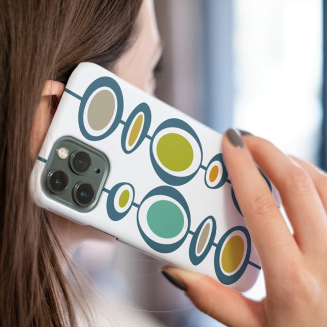 Abstrakte Kreise Türkis Orange Mitte Jahrhundert Case-Mate iPhone Hülle (Von Creator hochgeladen)