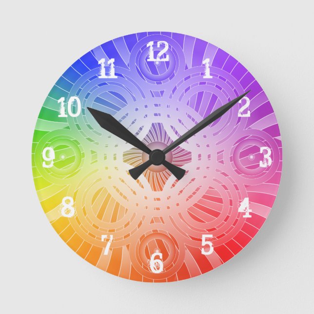 Abstrakte Kreise: Wall-Uhr Runde Wanduhr (Vorderseite)