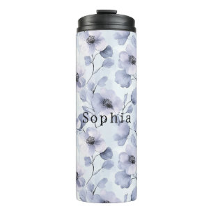 Abstrakte Kreisel in rosa Silberglanz Thermosbecher