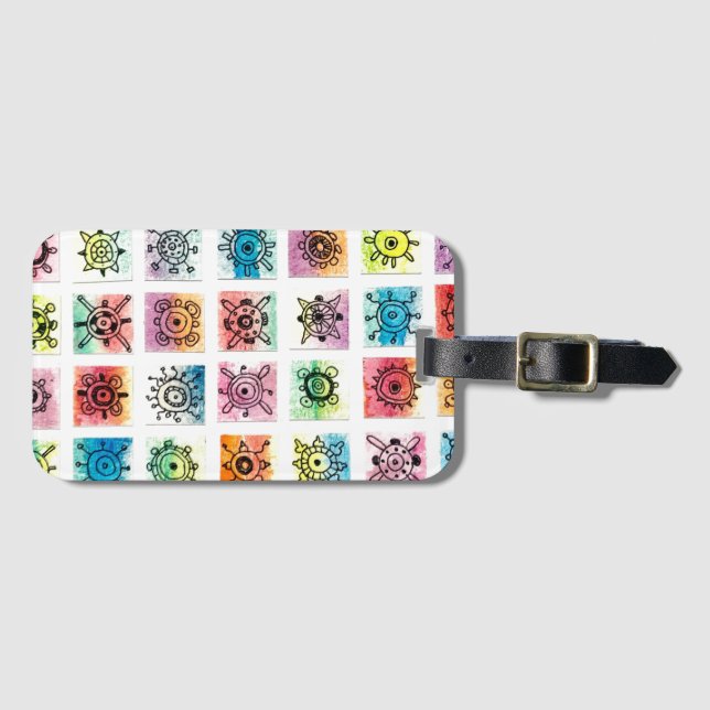 Abstrakte Kreisformen Designs Illustration Gepäckanhänger (Vorderseite (Horizontal))