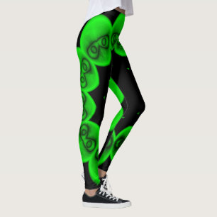 Abstrakte Kreislaufrechte Grüne Alien Leggings
