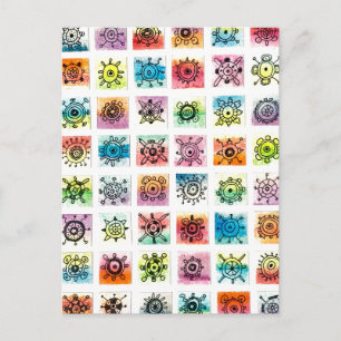 Abstrakte Kreismuster-Designs Illustration Postkarte