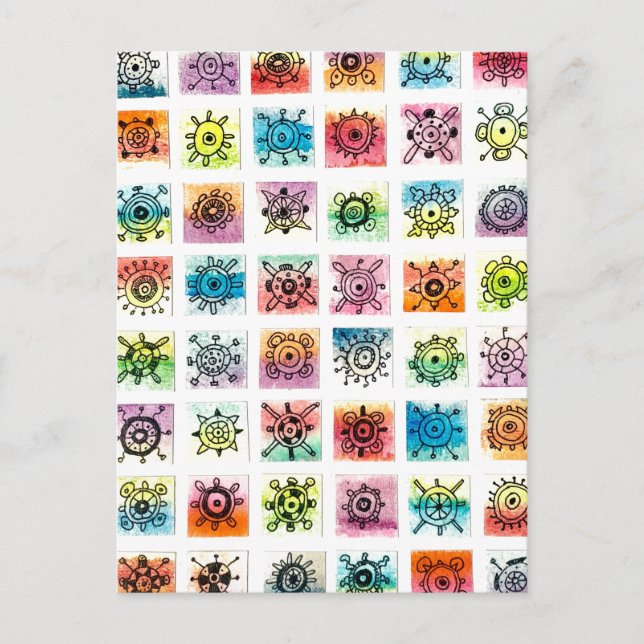 Abstrakte Kreismuster-Designs Illustration Postkarte (Vorderseite)