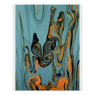 Abstrakte Kunst, abstrakter Pinselstrich Poster