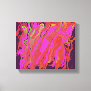 Abstrakte Kunst auf Leinwand in lila, digitaler Ku